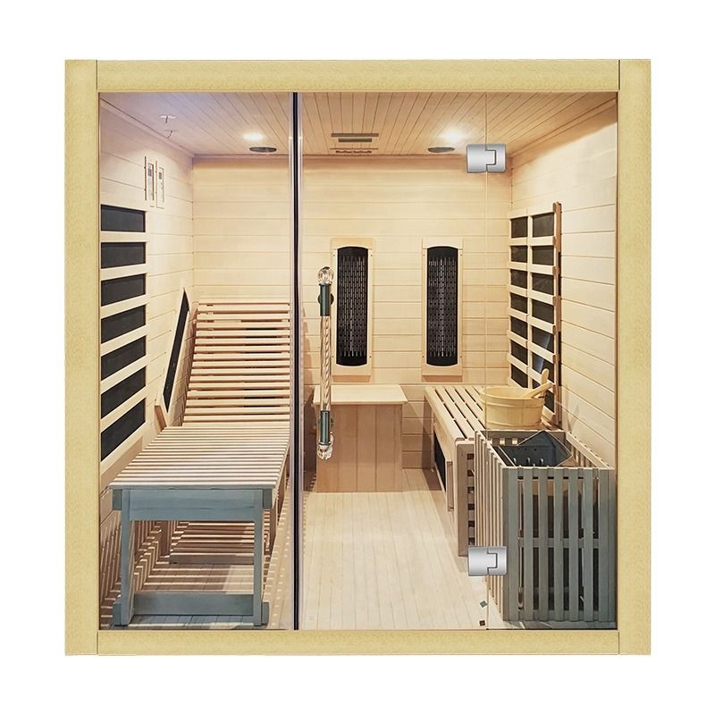 전통 스타일 전통 증기 사우나 룸 스티머 실내 나무 적외선 건식 사우나 룸 히터가 있는 전통 사우나